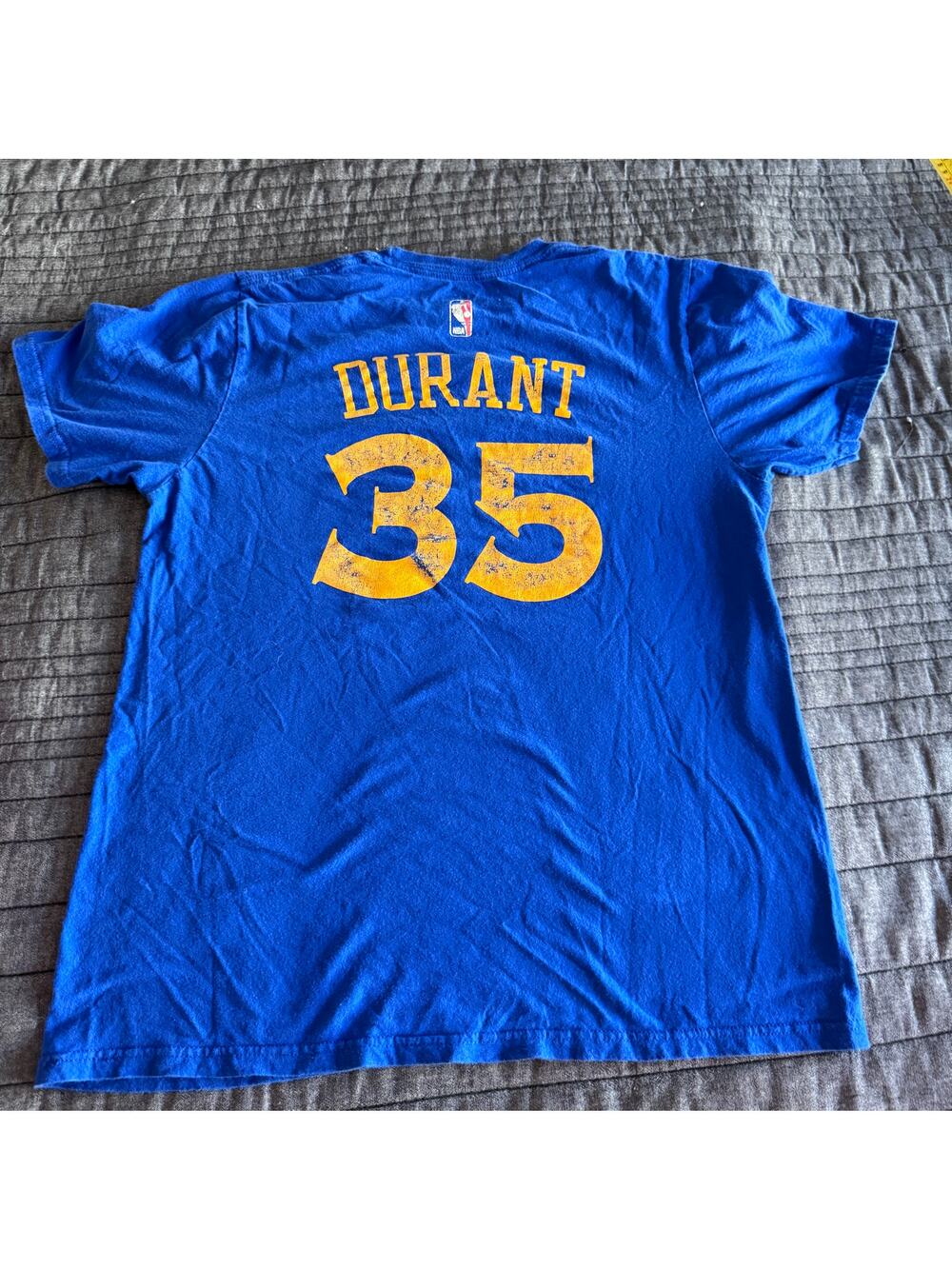 Adidas NBA Golden State Warriors Kevin Durant Blue Jersey #35 T Shirt Mens M
